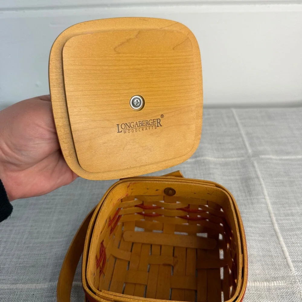 Longaberger Small Square Basket w Lid Cottagecore Tree‎ Trimming 2000